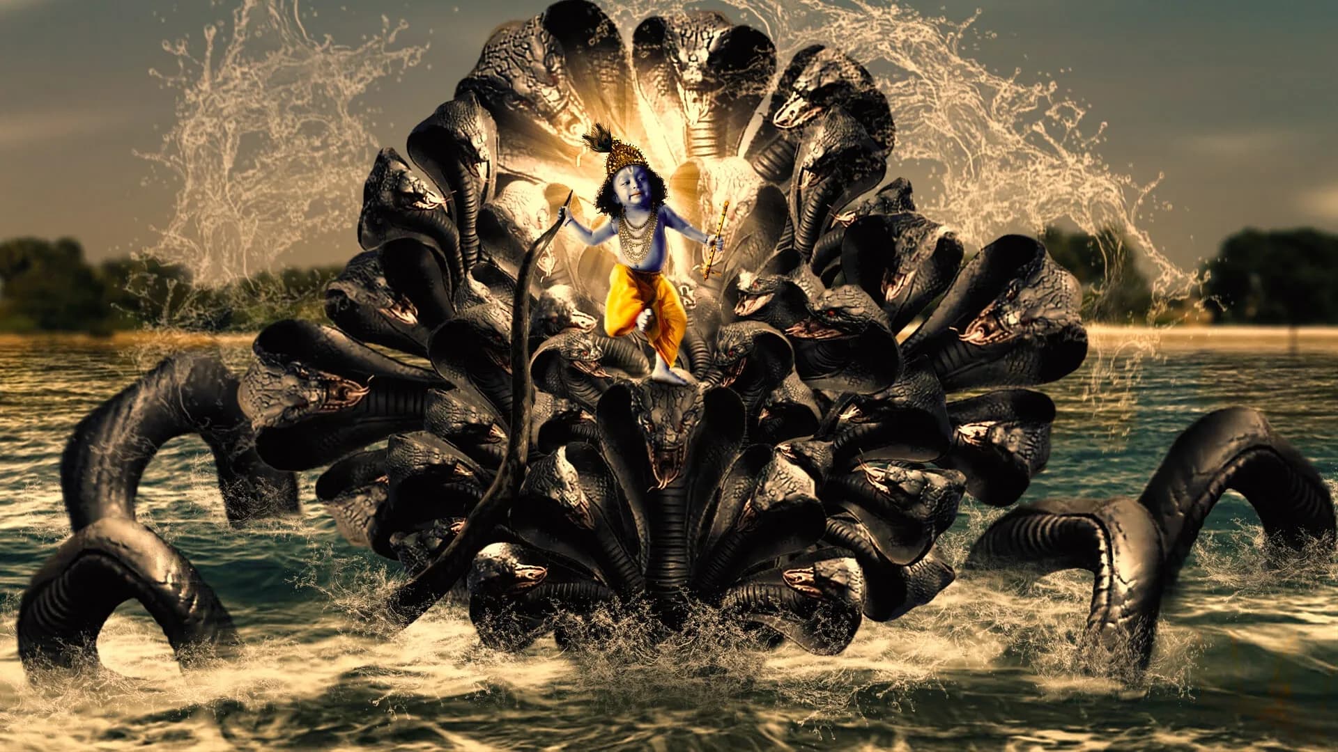 श्रीकृष्ण लीला: जब कृष्ण ने कालिया नाग के फन पर बांसुरी बजाते हुए नृत्य किया